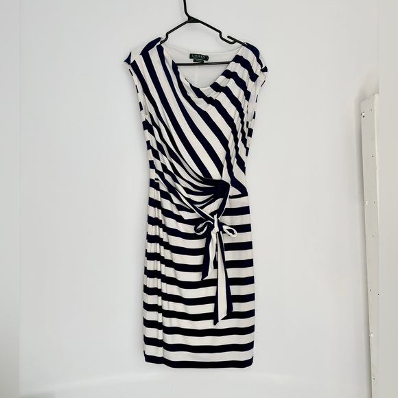 Lauren Ralph Lauren Dresses & Skirts - Lauren Ralph Lauren Navy and White Striped Dress Size 12
